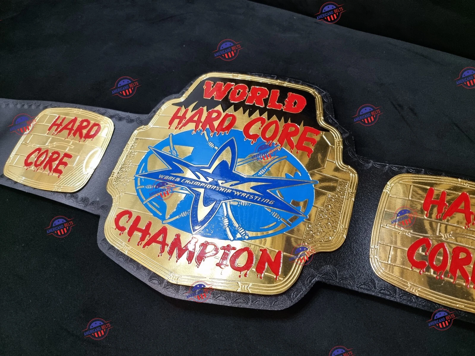 World Hard Core Champion Wrestling Championship Adult Title Size Belt 2mm Brass