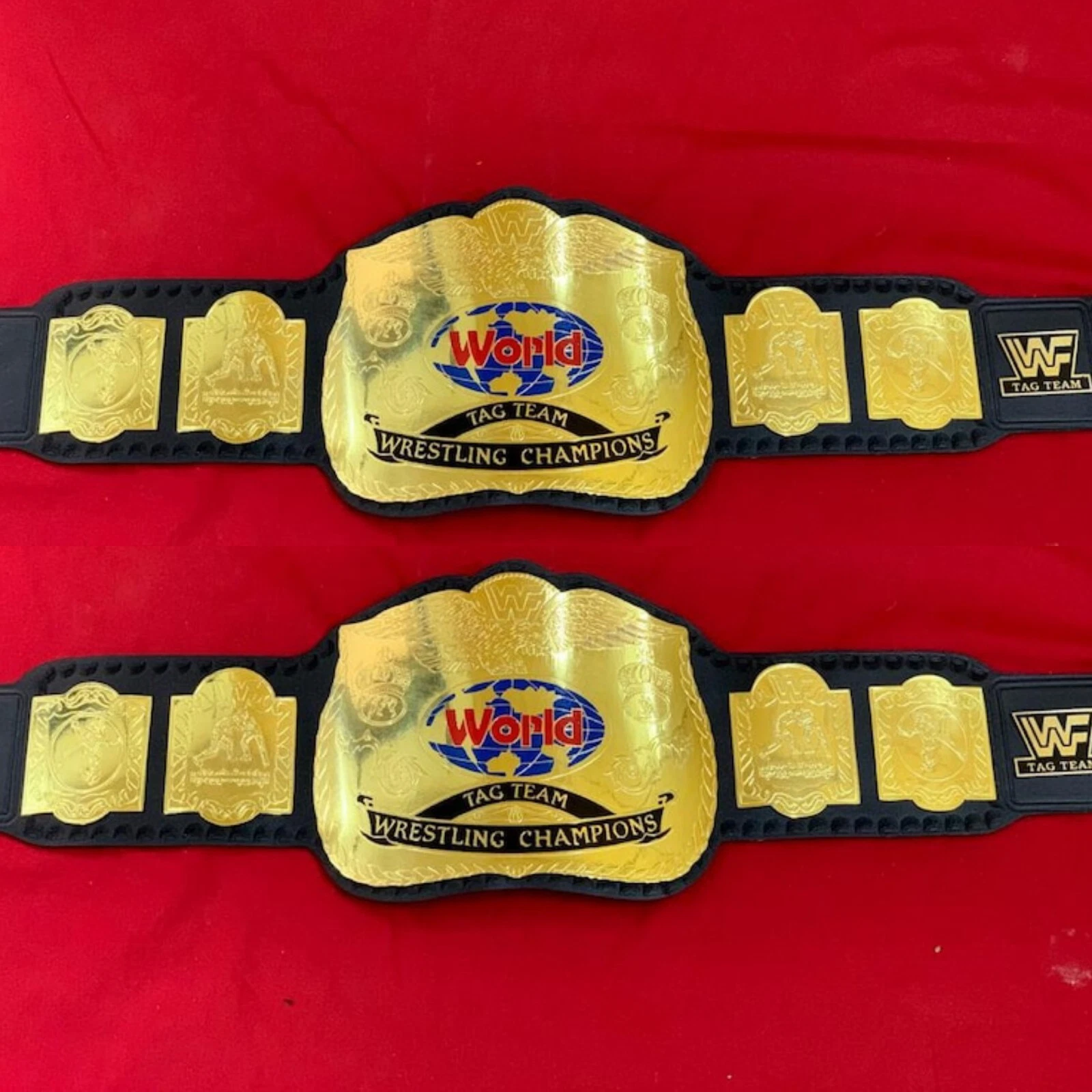 World Tag Team Dual Championship Wrestling Belt ( Pair Of Two Belts) 4mm Brass