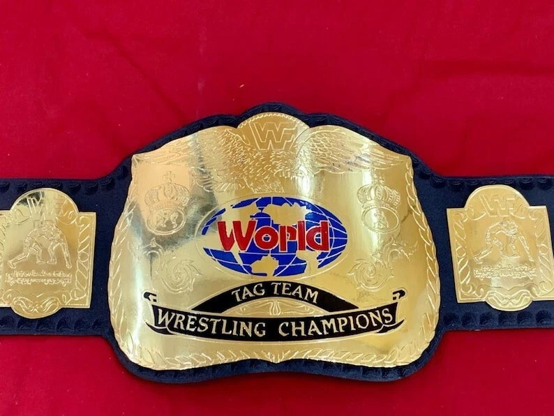 World Tag Team Dual Championship Wrestling Belt ( Pair Of Two Belts) 4mm Brass - Image 2