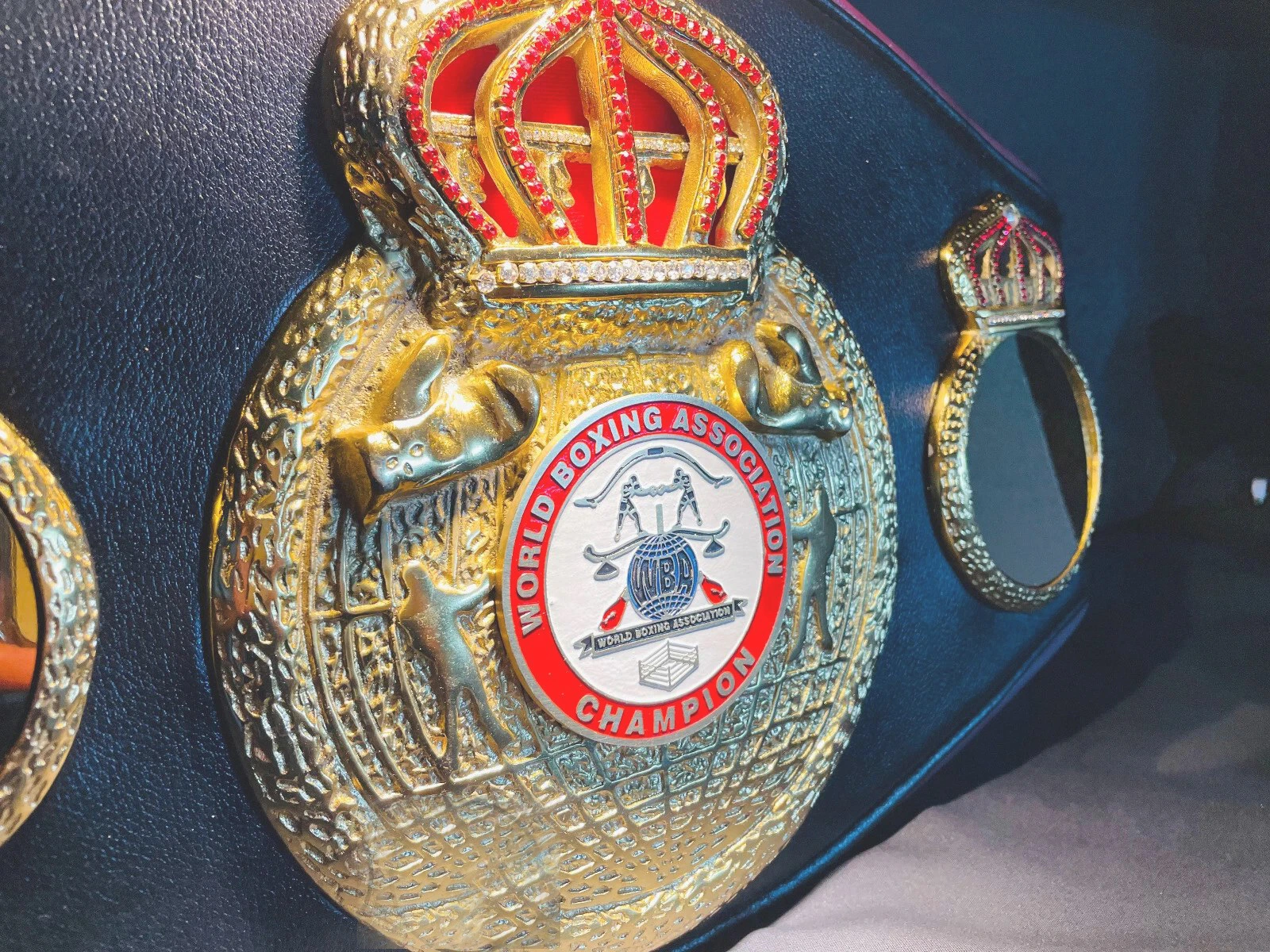 WBA World Boxing Association Championship Belt Leather Belt Custom Made Adult - Image 3